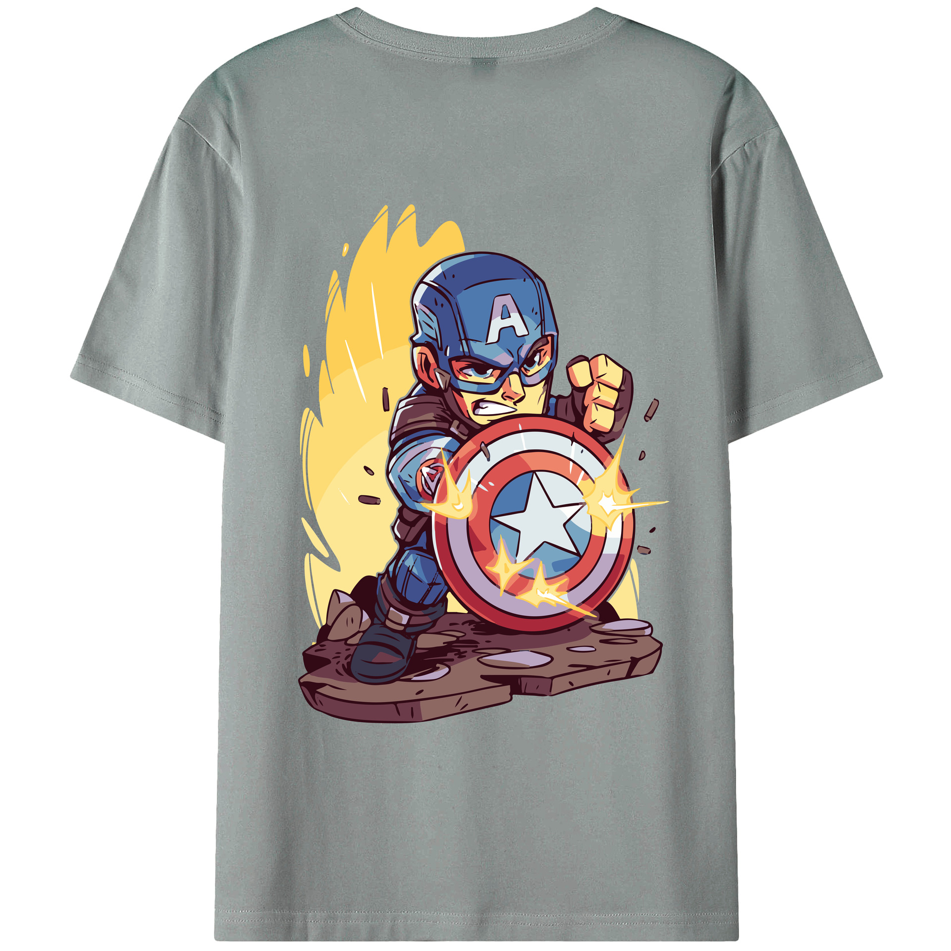 （画像用） アベンジャーズ The Avengers 綿100％ メンズ半袖Tシャツ（バックプリント） 通気性